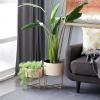 imageDeco 79 Metal Indoor Outdoor Planter Small Planter Pot with Removable Gold Stand Set of 2 Planters 12quot 16quotH PinkPink