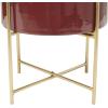 imageDeco 79 Metal Indoor Outdoor Planter Small Planter Pot with Removable Gold Stand Set of 2 Planters 12quot 16quotH PinkRed