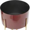 imageDeco 79 Metal Indoor Outdoor Planter Small Planter Pot with Removable Gold Stand Set of 2 Planters 12quot 16quotH PinkRed