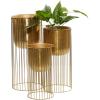 imageDeco 79 Metal Indoor Outdoor Planter Small Planter Pot with Removable Gold Wire Stand Set of 2 Planters 10quot 12quotH BlackGold