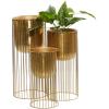 imageDeco 79 Metal Indoor Outdoor Planter Small Planter Pot with Removable Gold Wire Stand Set of 2 Planters 10quot 12quotH BlackGold