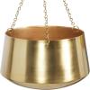 imageDeco 79 Metal Indoor Outdoor Wall Planter Indoor Outdoor Hanging Dome Hanging Planter with Chain Set of 2 Plant Hanger 5quot 7quotH SilverGold