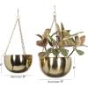 imageDeco 79 Metal Indoor Outdoor Wall Planter Indoor Outdoor Hanging Dome Hanging Planter with Chain Set of 2 Plant Hanger 5quot 7quotH SilverGold