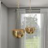 imageDeco 79 Metal Indoor Outdoor Wall Planter Indoor Outdoor Hanging Dome Hanging Planter with Chain Set of 2 Plant Hanger 5quot 7quotH SilverGold