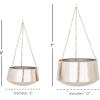 imageDeco 79 Metal Indoor Outdoor Wall Planter Indoor Outdoor Hanging Dome Hanging Planter with Chain Set of 2 Plant Hanger 5quot 7quotH SilverSilver