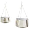 imageDeco 79 Metal Indoor Outdoor Wall Planter Indoor Outdoor Hanging Dome Hanging Planter with Chain Set of 2 Plant Hanger 5quot 7quotH SilverSilver