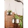 imageDeco 79 Metal Indoor Outdoor Wall Planter Indoor Outdoor Hanging Dome Hanging Planter with Chain Set of 2 Plant Hanger 5quot 7quotH SilverSilver