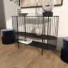 imageDeco 79 Metal Narrow Oval 2 Shelf Console Table with Open Wire Frame 48 x 14 x 34 Black