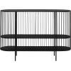 imageDeco 79 Metal Narrow Oval 2 Shelf Console Table with Open Wire Frame 48 x 14 x 34 Black