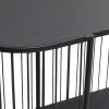 imageDeco 79 Metal Narrow Oval 2 Shelf Console Table with Open Wire Frame 48 x 14 x 34 Black