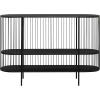 imageDeco 79 Metal Narrow Oval 2 Shelf Console Table with Open Wire Frame 48 x 14 x 34 Black