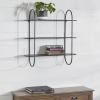imageDeco 79 Metal Oval 3 Shelf Wall Shelf 28quot x 8quot x 28quot BlackBlack