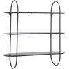 imageDeco 79 Metal Oval 3 Shelf Wall Shelf 28quot x 8quot x 28quot BlackBlack