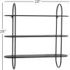 imageDeco 79 Metal Oval 3 Shelf Wall Shelf 28quot x 8quot x 28quot BlackBlack
