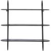 imageDeco 79 Metal Oval 3 Shelf Wall Shelf 28quot x 8quot x 28quot BlackBlack