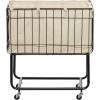 imageDeco 79 Metal Rectangle Storage Cart with Wheels 24quot x 16quot x 26quot Black
