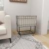 imageDeco 79 Metal Rectangle Storage Cart with Wheels 24quot x 16quot x 26quot Black