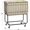 imageDeco 79 Metal Rectangle Storage Cart with Wheels 24quot x 16quot x 26quot Black