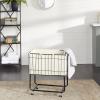 imageDeco 79 Metal Rectangle Storage Cart with Wheels 24quot x 16quot x 26quot Black