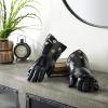 imageDeco 79 Metal Replica Medieval Armor Gloves Set of 2 14quot WBlack