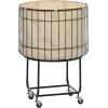 imageDeco 79 Metal Round Storage Cart with Wheels 19quot x 19quot x 26quot Black