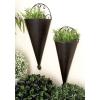 imageDeco 79 Metal Scroll Indoor Outdoor Wall Planter Indoor Outdoor Cone Hanging Planter Set of 2 Plant Hanger 18quot 15quotH Black