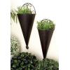 imageDeco 79 Metal Scroll Indoor Outdoor Wall Planter Indoor Outdoor Cone Hanging Planter Set of 2 Plant Hanger 18quot 15quotH Black