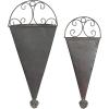 imageDeco 79 Metal Scroll Indoor Outdoor Wall Planter Indoor Outdoor Cone Hanging Planter Set of 2 Plant Hanger 18quot 15quotH Black