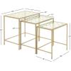 imageDeco 79 Metal Side End Accent Table End Table with Clear Glass Top Set of 3 Side Table 24quot 22quot 20quotW Gold