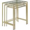 imageDeco 79 Metal Side End Accent Table End Table with Clear Glass Top Set of 3 Side Table 24quot 22quot 20quotW Gold