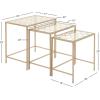 imageDeco 79 Metal Side End Accent Table End Table with Clear Glass Top Set of 3 Side Table 24quot 22quot 20quotW Gold