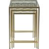 imageDeco 79 Metal Side End Accent Table End Table with Clear Glass Top Set of 3 Side Table 24quot 22quot 20quotW Gold