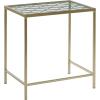 imageDeco 79 Metal Side End Accent Table End Table with Clear Glass Top Set of 3 Side Table 24quot 22quot 20quotW Gold