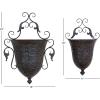 imageDeco 79 Metal Wall Planter 125Inch and 325Inch Set of 2 Brown