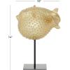 imageDeco 79 Polyresin Blowfish Handmade Decorative Sculpture Spiked Home Decor Statue with Stand Accent Figurine 7quot x 5quot x 9quot Gold10 x 7 x 14