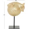imageDeco 79 Polyresin Blowfish Handmade Decorative Sculpture Spiked Home Decor Statue with Stand Accent Figurine 7quot x 5quot x 9quot Gold7 x 5 x 9