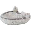 imageDeco 79 Polystone Bird Decorative Garden Sculpture Indoor Outdoor Garden Statue with Bath Bowl Outdoor Sculpture 15quot x 15quot x 6quot Gray13 x 12 x 6
