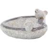 imageDeco 79 Polystone Bird Decorative Garden Sculpture Indoor Outdoor Garden Statue with Bath Bowl Outdoor Sculpture 15quot x 15quot x 6quot Gray13 x 12 x 6