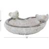 imageDeco 79 Polystone Bird Decorative Garden Sculpture Indoor Outdoor Garden Statue with Bath Bowl Outdoor Sculpture 15quot x 15quot x 6quot Gray13 x 12 x 6