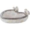 imageDeco 79 Polystone Bird Decorative Garden Sculpture Indoor Outdoor Garden Statue with Bath Bowl Outdoor Sculpture 15quot x 15quot x 6quot Gray15 x 15 x 6