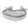 imageDeco 79 Polystone Bird Decorative Garden Sculpture Indoor Outdoor Garden Statue with Bath Bowl Outdoor Sculpture 15quot x 15quot x 6quot Gray15 x 15 x 6