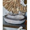 imageDeco 79 Polystone Bird Decorative Garden Sculpture Indoor Outdoor Garden Statue with Bath Bowl Outdoor Sculpture 15quot x 15quot x 6quot Gray15 x 15 x 6