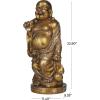 imageDeco 79 Polystone Buddha Meditating Sculpture with Engraved Carvings and Relief Detailing 11quot x 9quot x 17quot CopperBronze