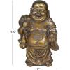 imageDeco 79 Polystone Buddha Meditating Sculpture with Engraved Carvings and Relief Detailing 11quot x 9quot x 17quot CopperBronze