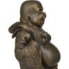 imageDeco 79 Polystone Buddha Meditating Sculpture with Engraved Carvings and Relief Detailing 11quot x 9quot x 17quot CopperBrown