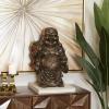 imageDeco 79 Polystone Buddha Meditating Sculpture with Engraved Carvings and Relief Detailing 11quot x 9quot x 17quot CopperCopper