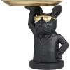 imageDeco 79 Polystone Bulldog Decorative Sculpture Home Decor Statue with Tray Top Accent Figurine 15quot x 14quot x 14quot Black