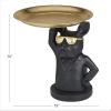 imageDeco 79 Polystone Bulldog Decorative Sculpture Home Decor Statue with Tray Top Accent Figurine 15quot x 14quot x 14quot Black