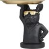 imageDeco 79 Polystone Bulldog Decorative Sculpture Home Decor Statue with Tray Top Accent Figurine 15quot x 14quot x 14quot Black