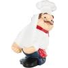 imageDeco 79 Polystone Chef Wine Holder Kitchen Decorative Figurine Single Bottle with Red Accents 8quot x 4quot x 9quot White